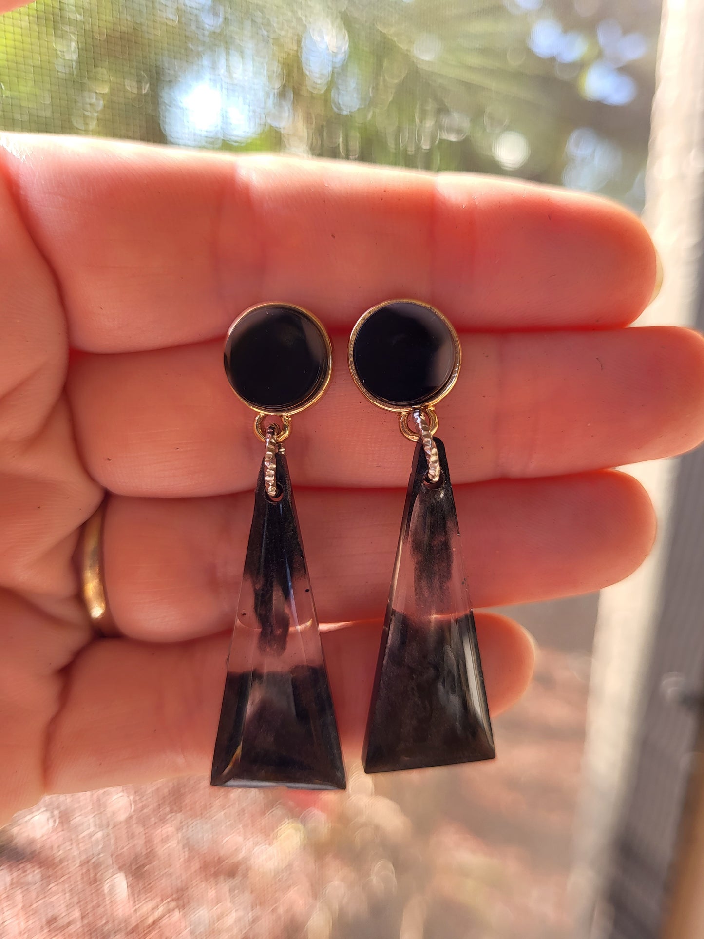 Beautiful Black Post Earrings