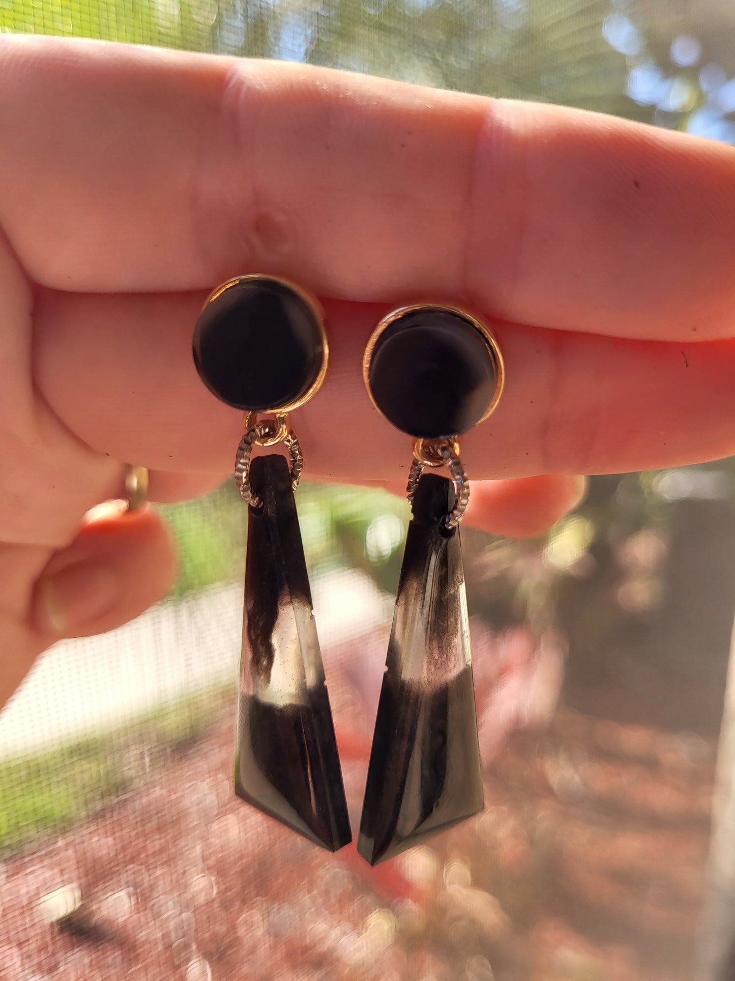 Beautiful Black Post Earrings