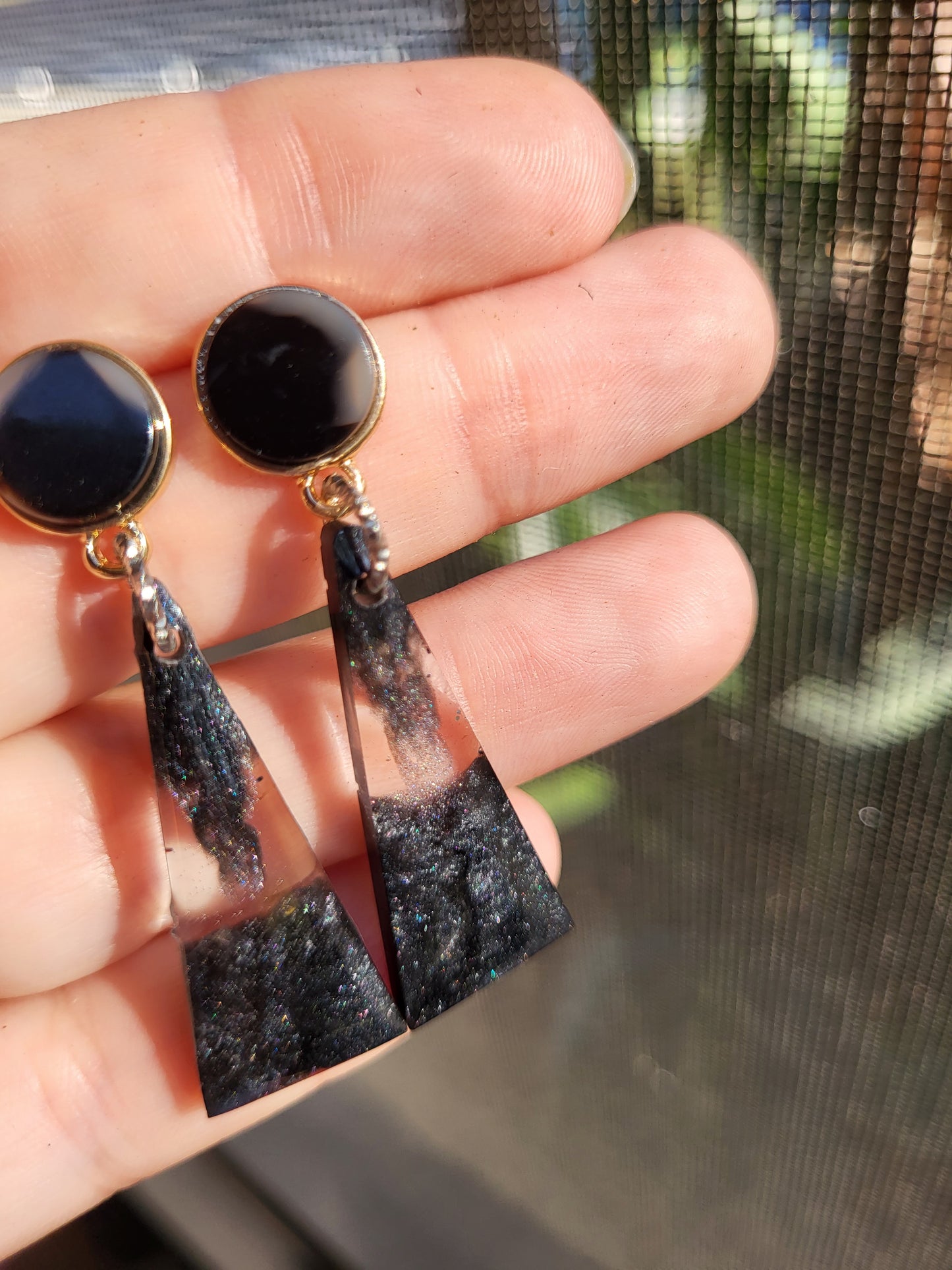 Beautiful Black Post Earrings