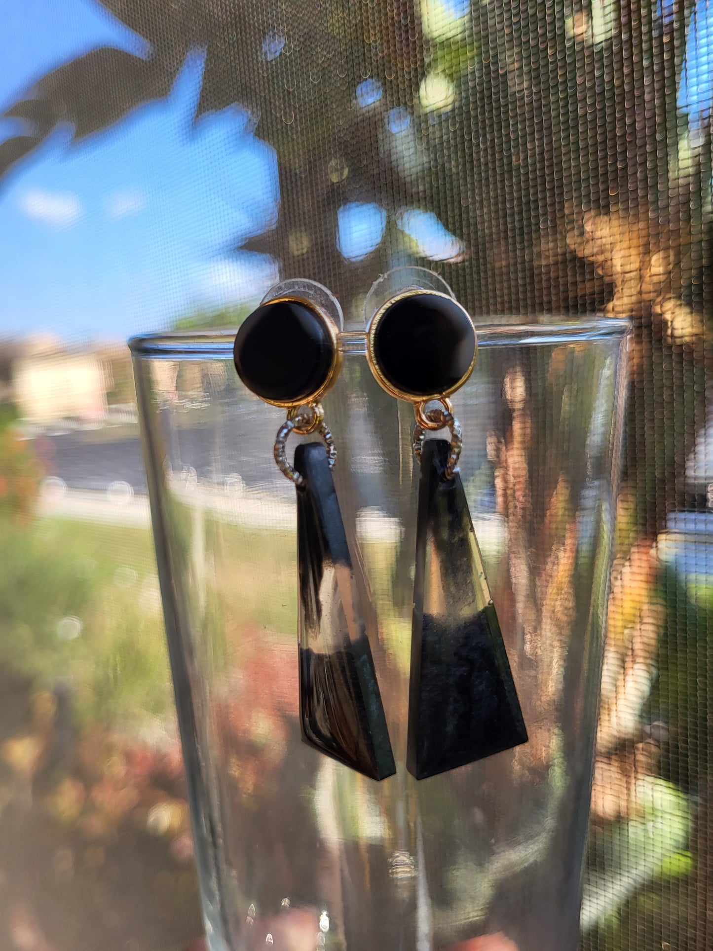 Beautiful Black Post Earrings