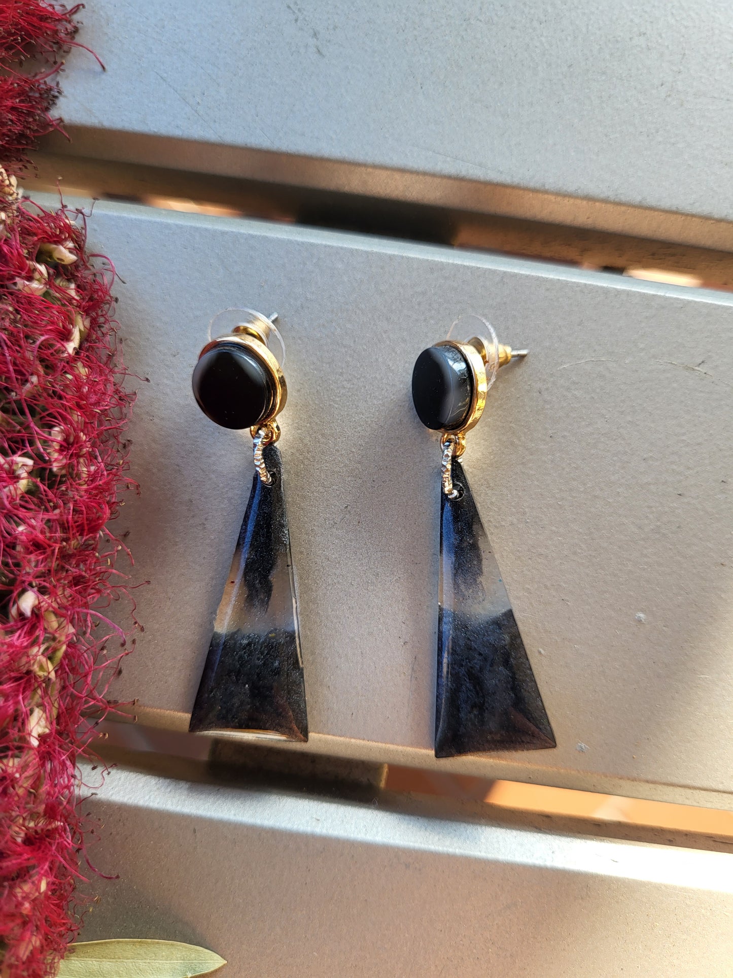 Beautiful Black Post Earrings