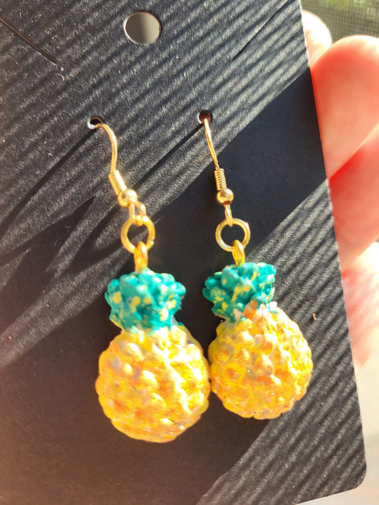 Small Pineapple Clay Hook Earrings