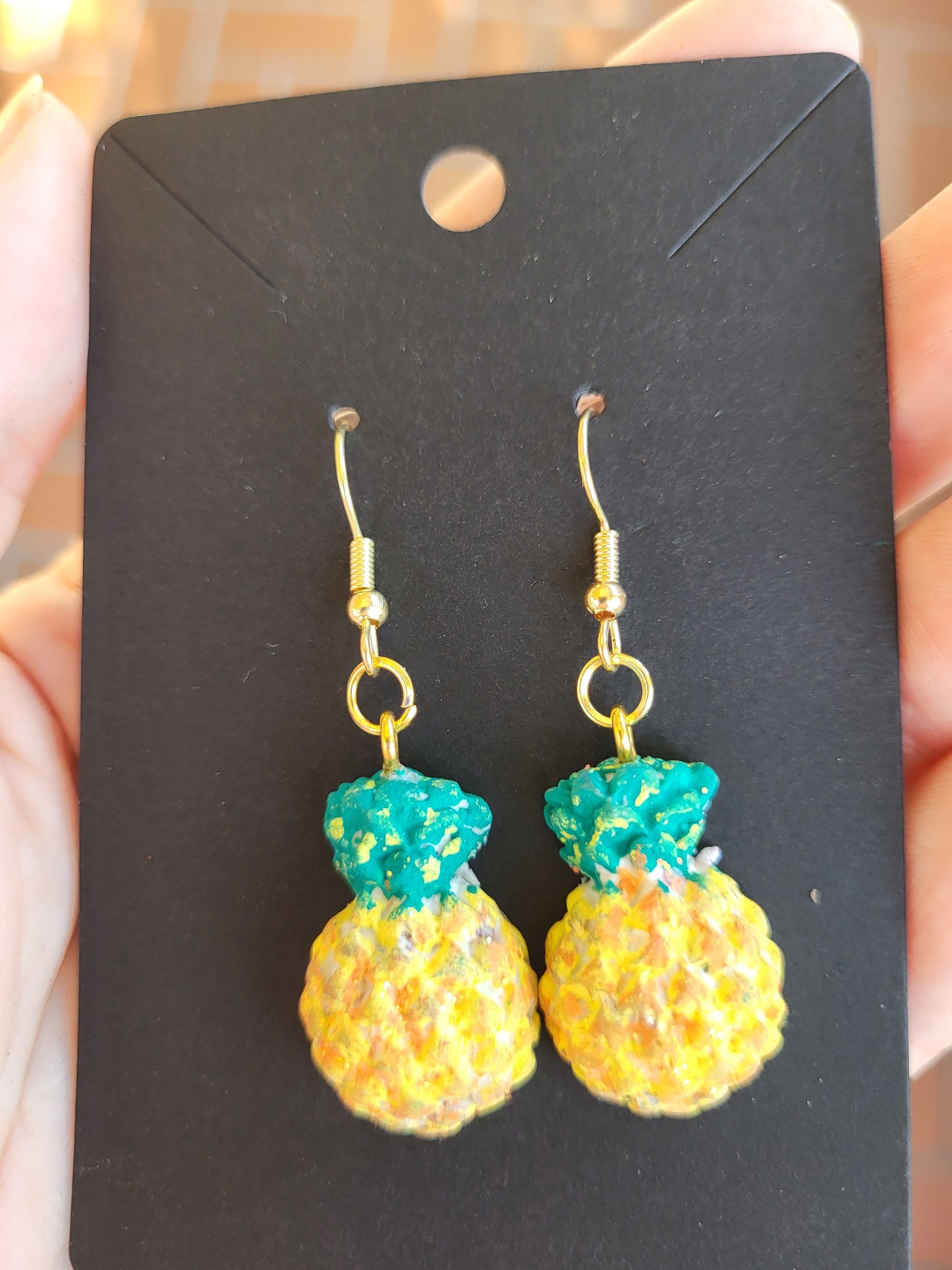 Small Pineapple Clay Hook Earrings