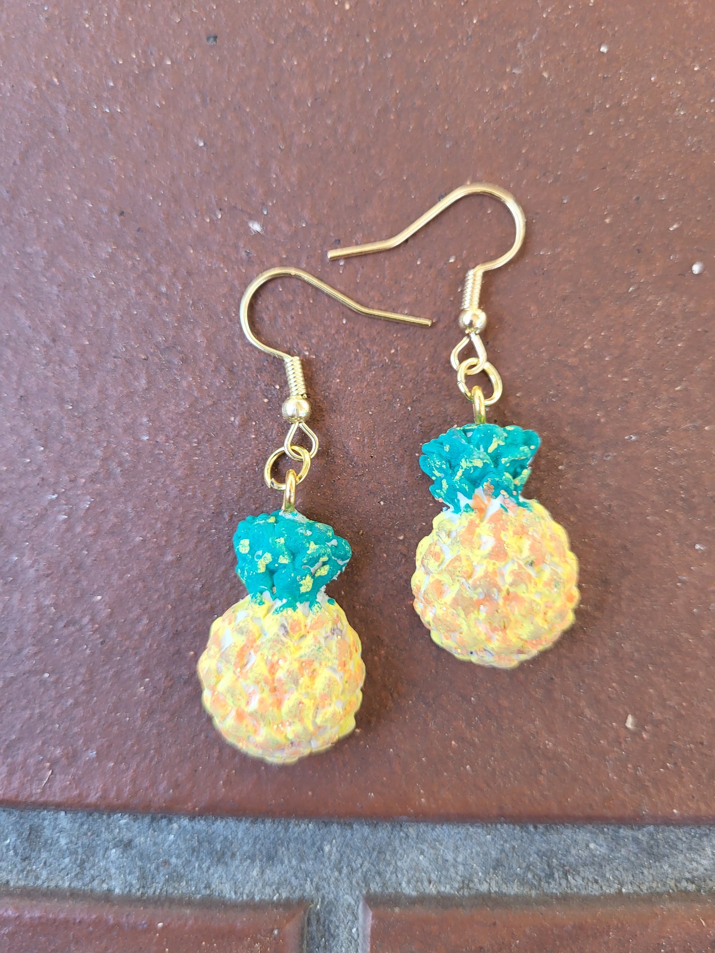 Small Pineapple Clay Hook Earrings