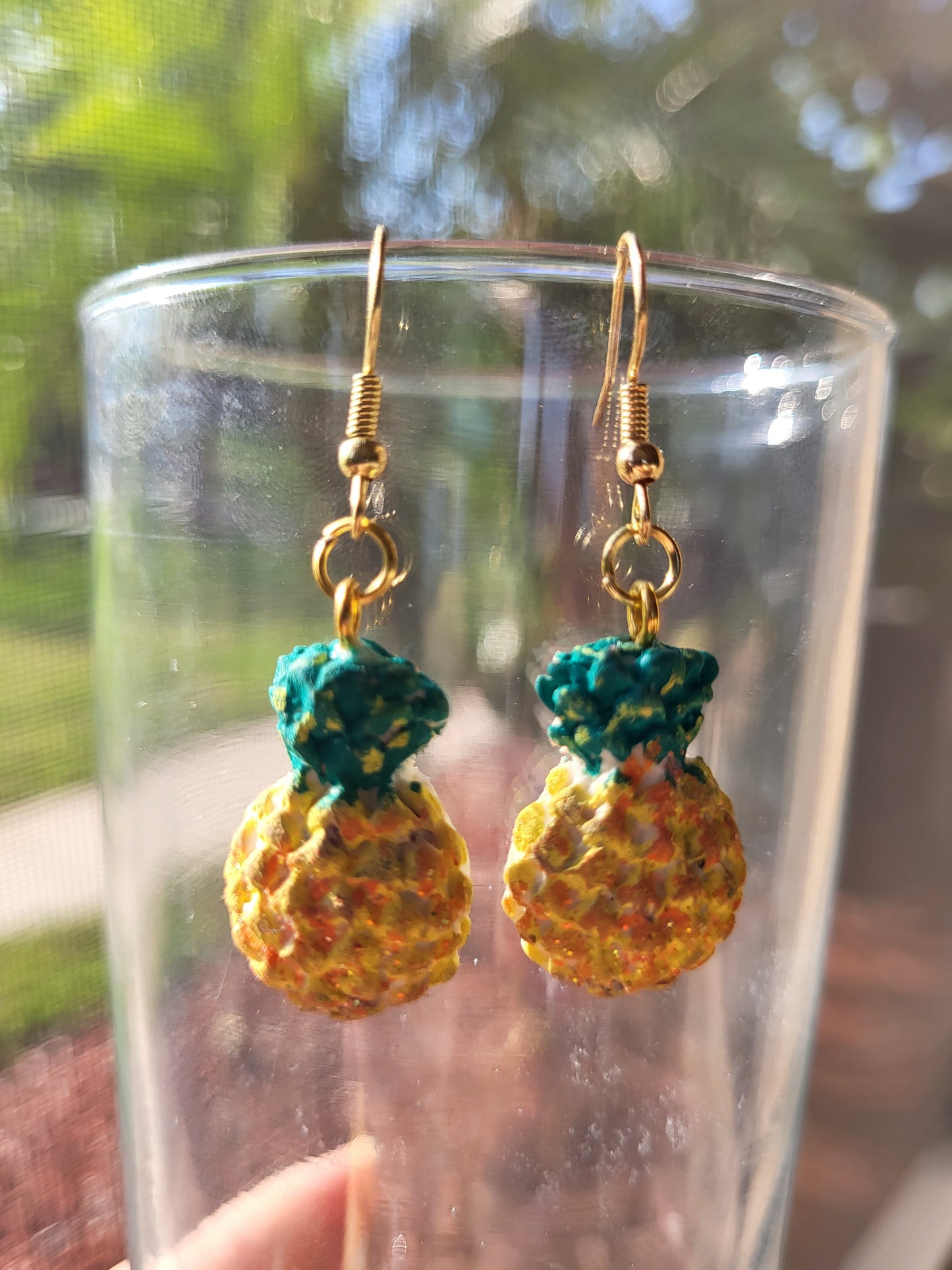 Small Pineapple Clay Hook Earrings