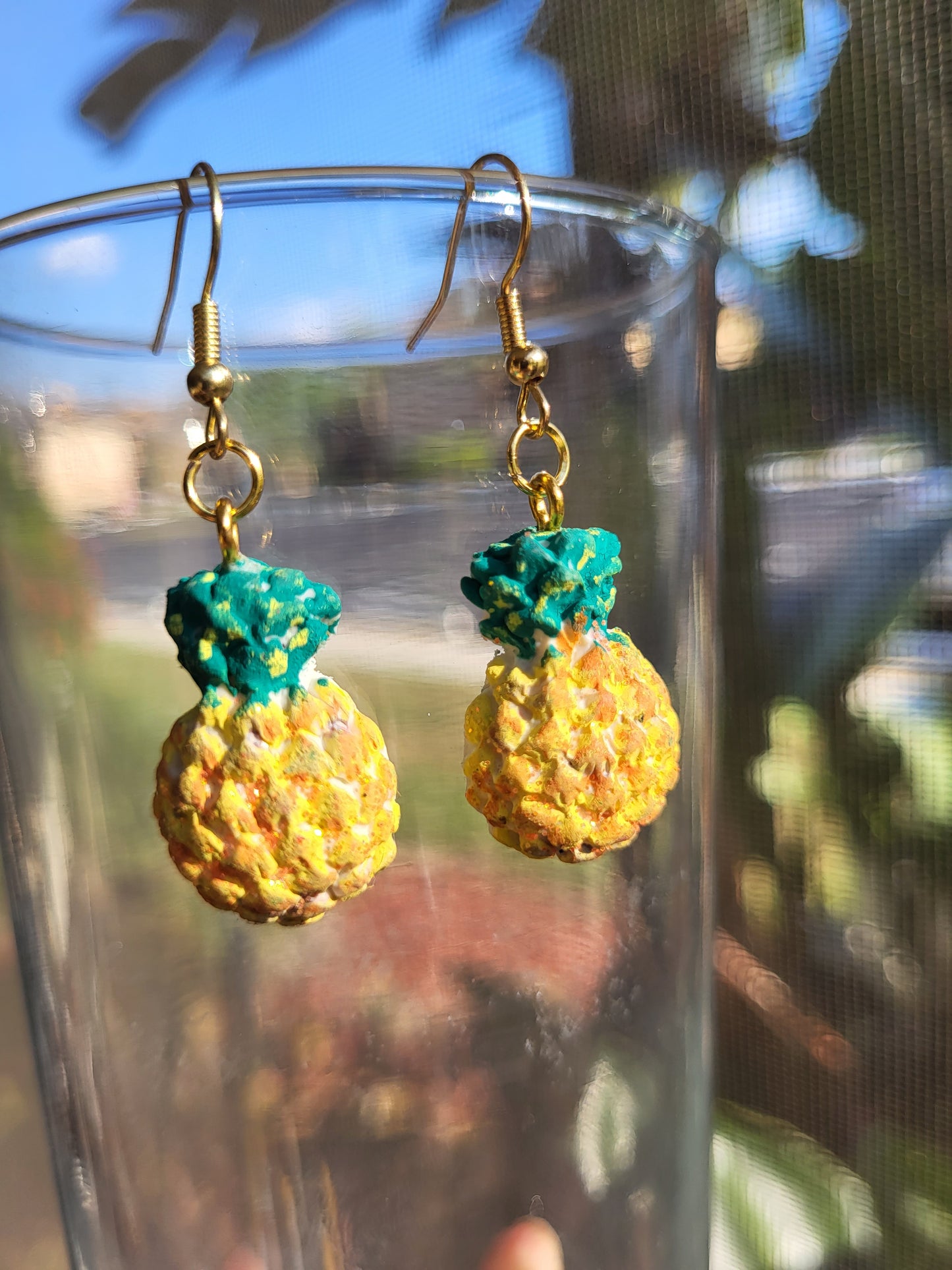 Small Pineapple Clay Hook Earrings