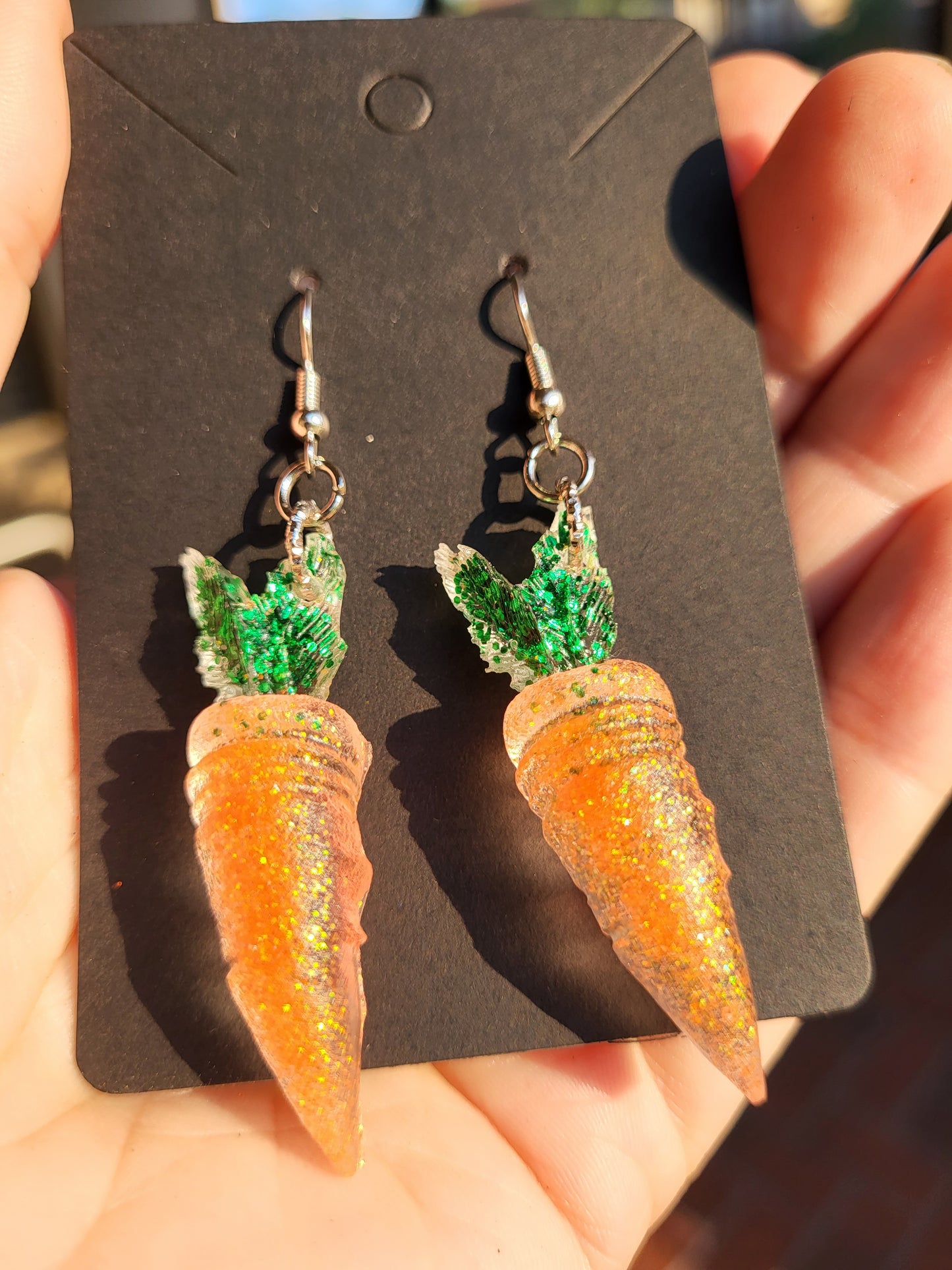 Large Carrot Hook Earrings