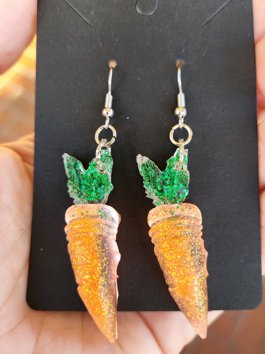 Large Carrot Hook Earrings