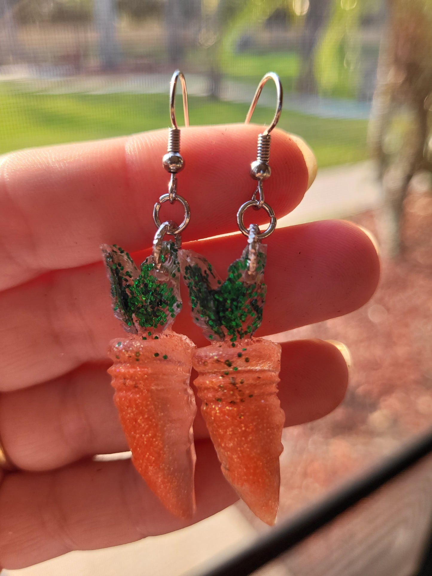 Large Carrot Hook Earrings