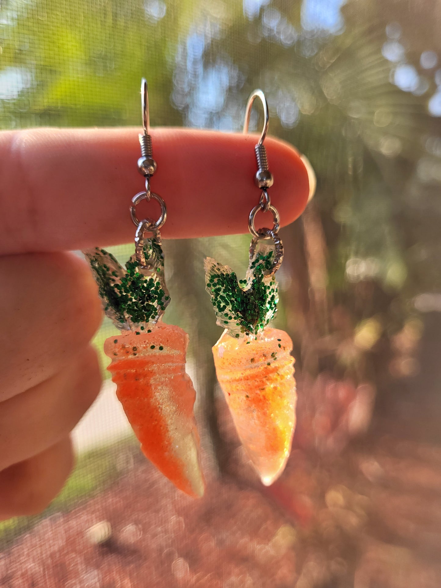 Large Carrot Hook Earrings