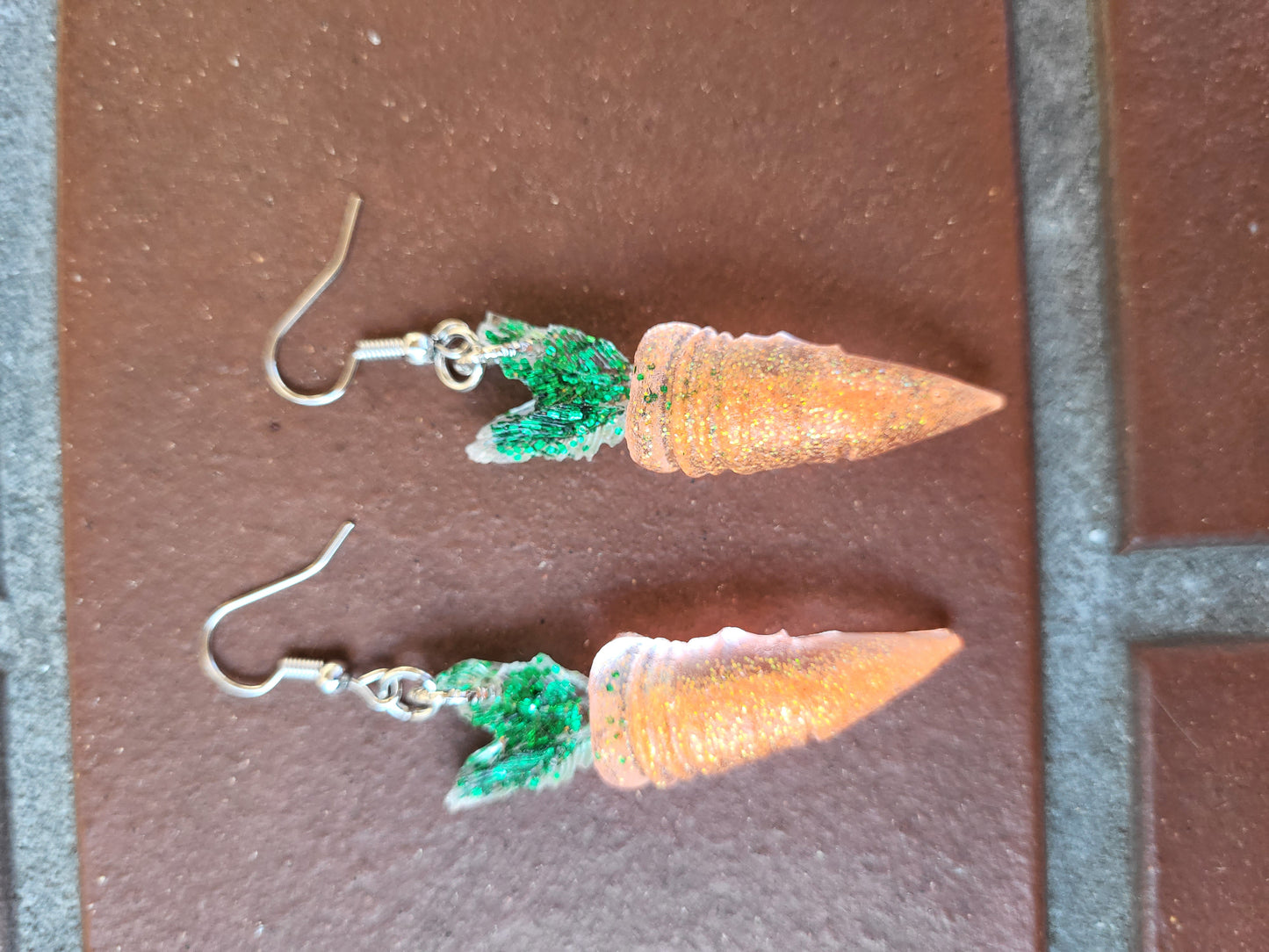 Large Carrot Hook Earrings