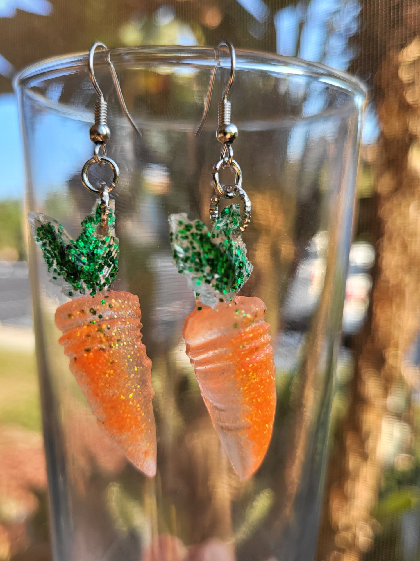 Large Carrot Hook Earrings