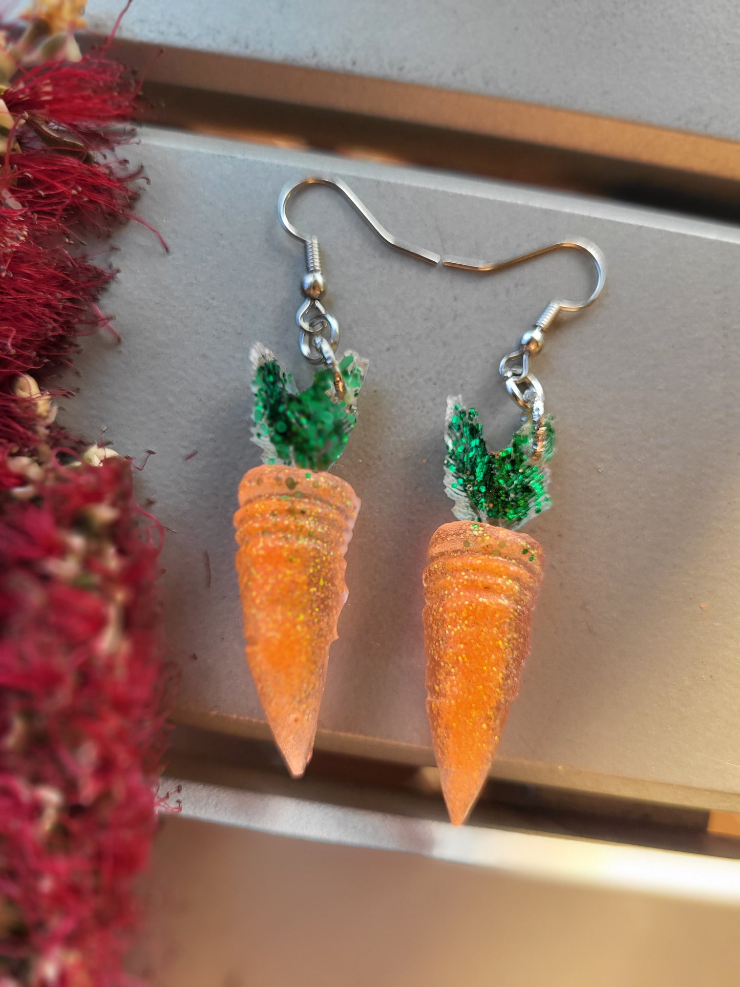 Large Carrot Hook Earrings