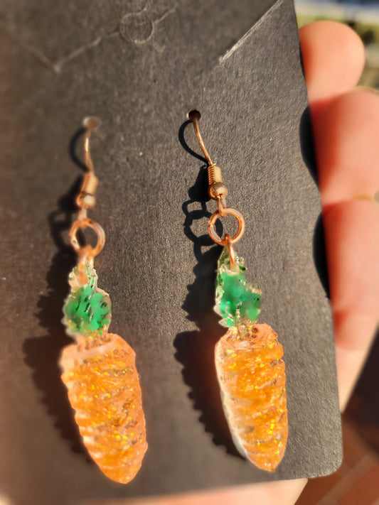 Small Orange Carrot Earrings