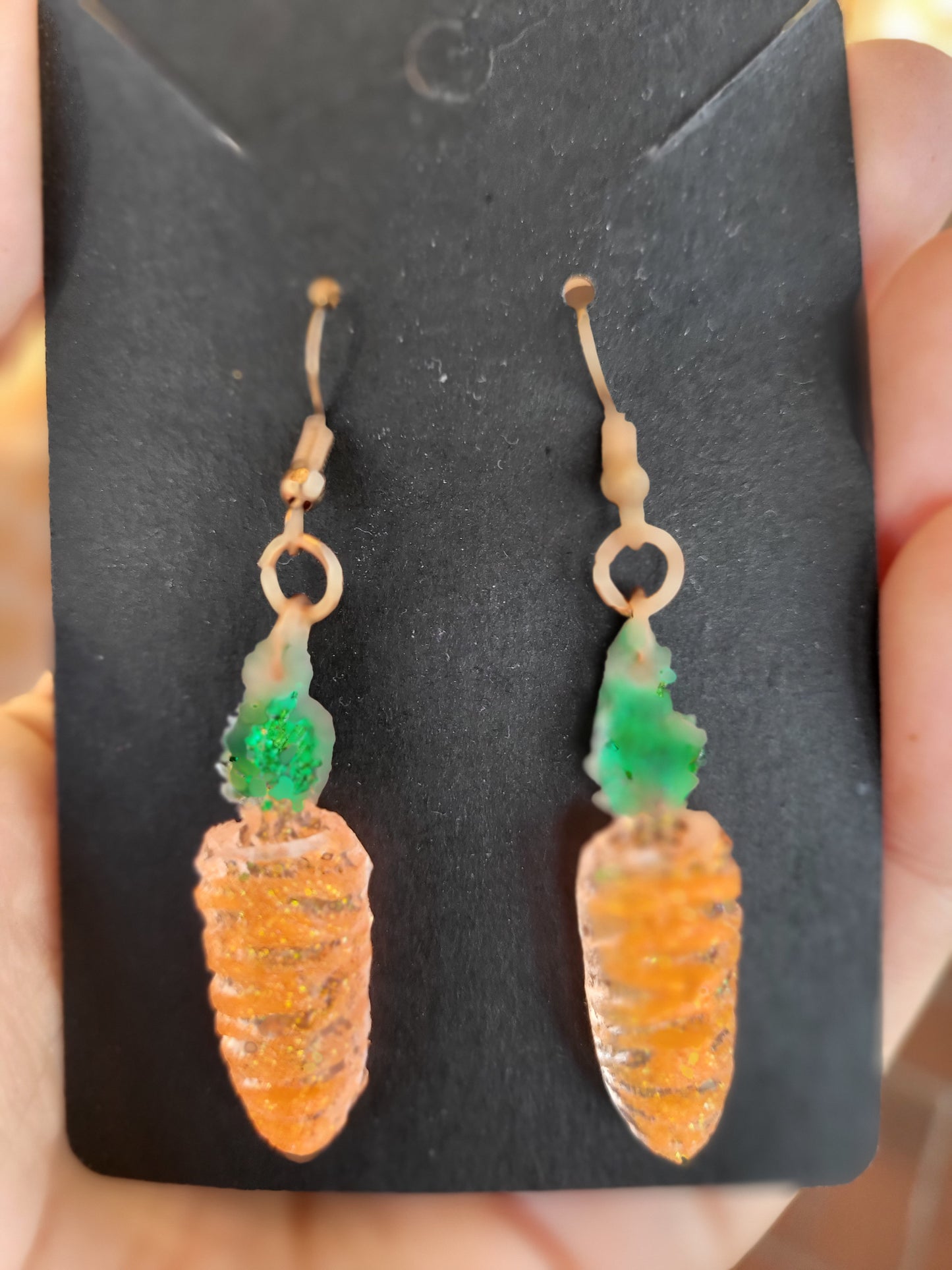 Small Orange Carrot Earrings