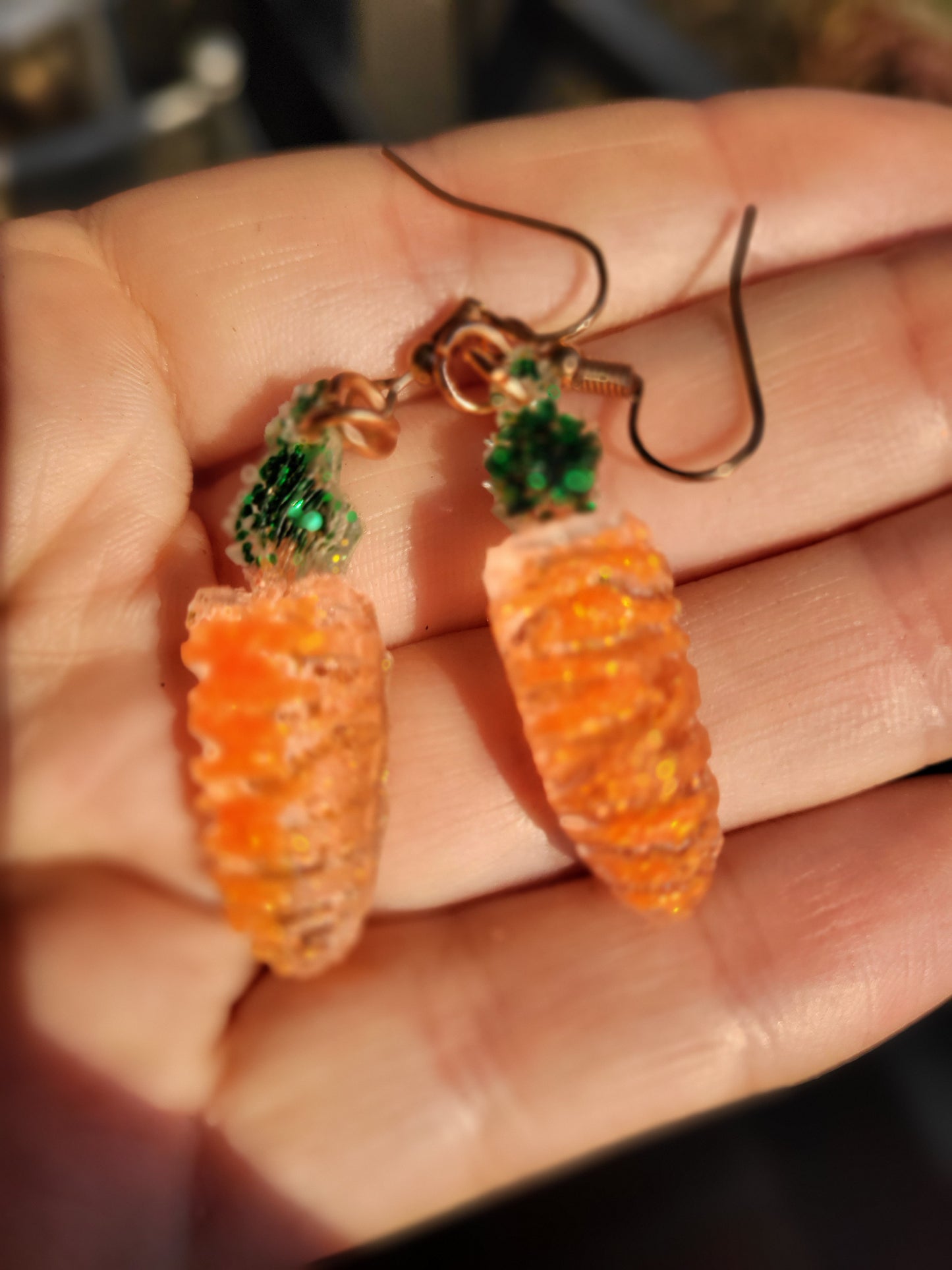 Small Orange Carrot Earrings