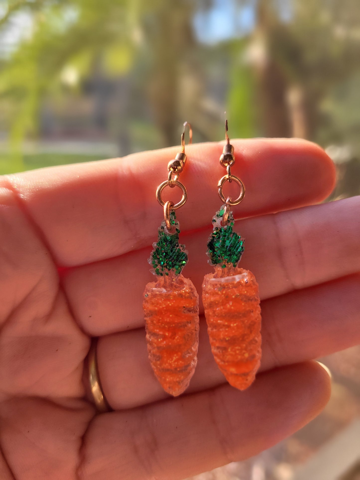 Small Orange Carrot Earrings