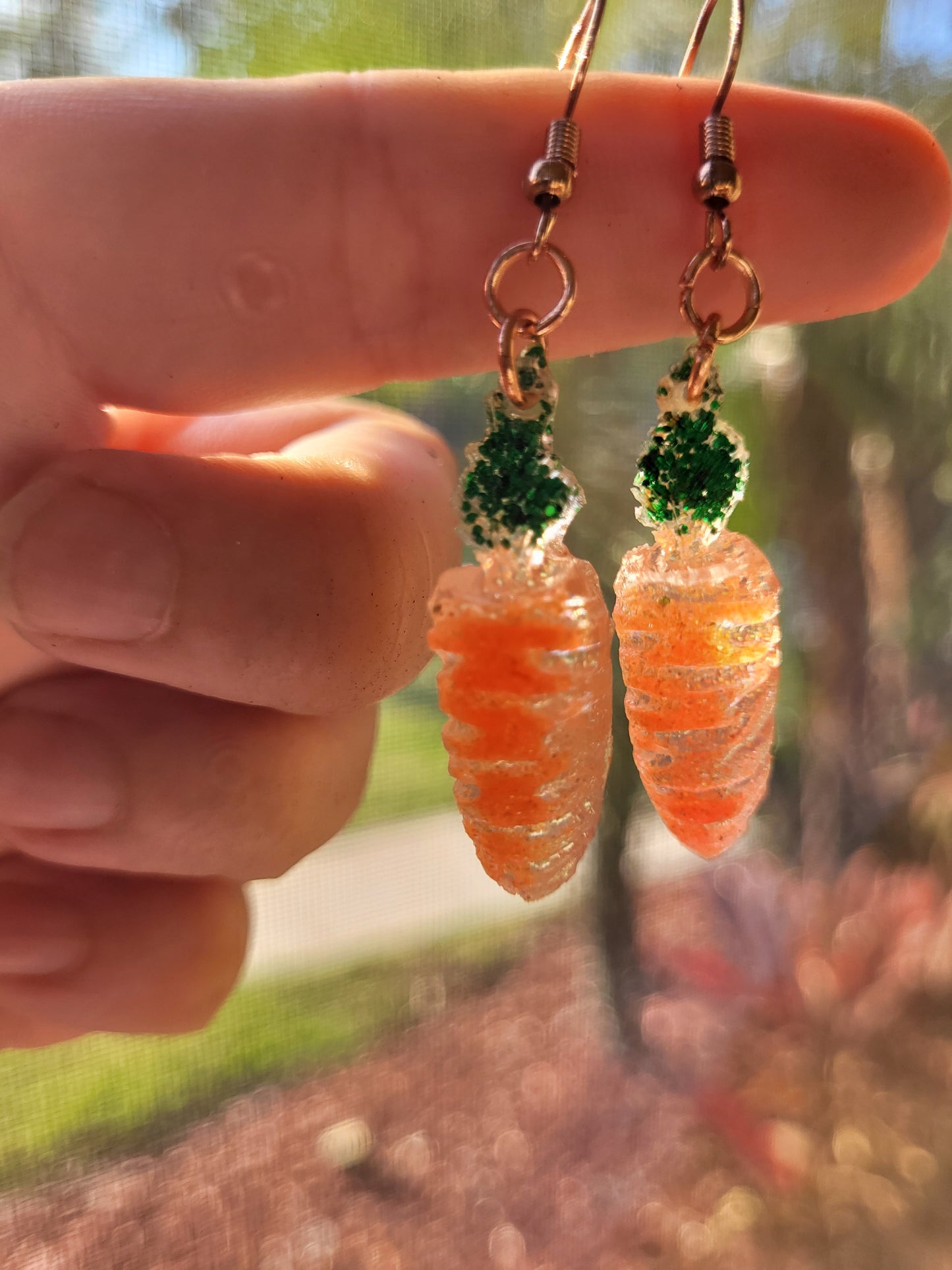 Small Orange Carrot Earrings