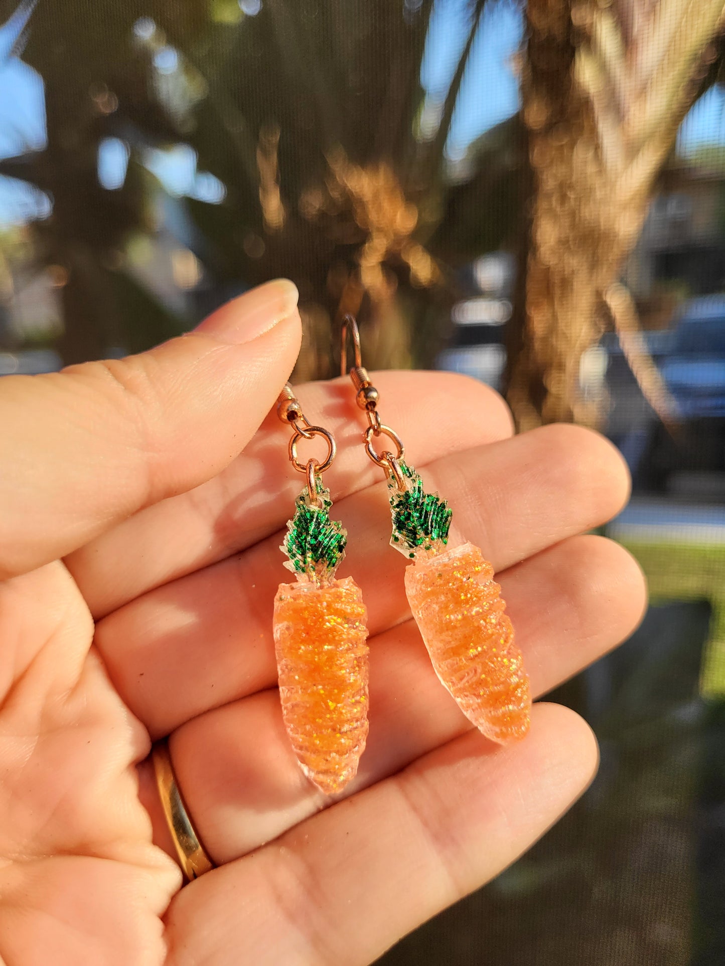 Small Orange Carrot Earrings