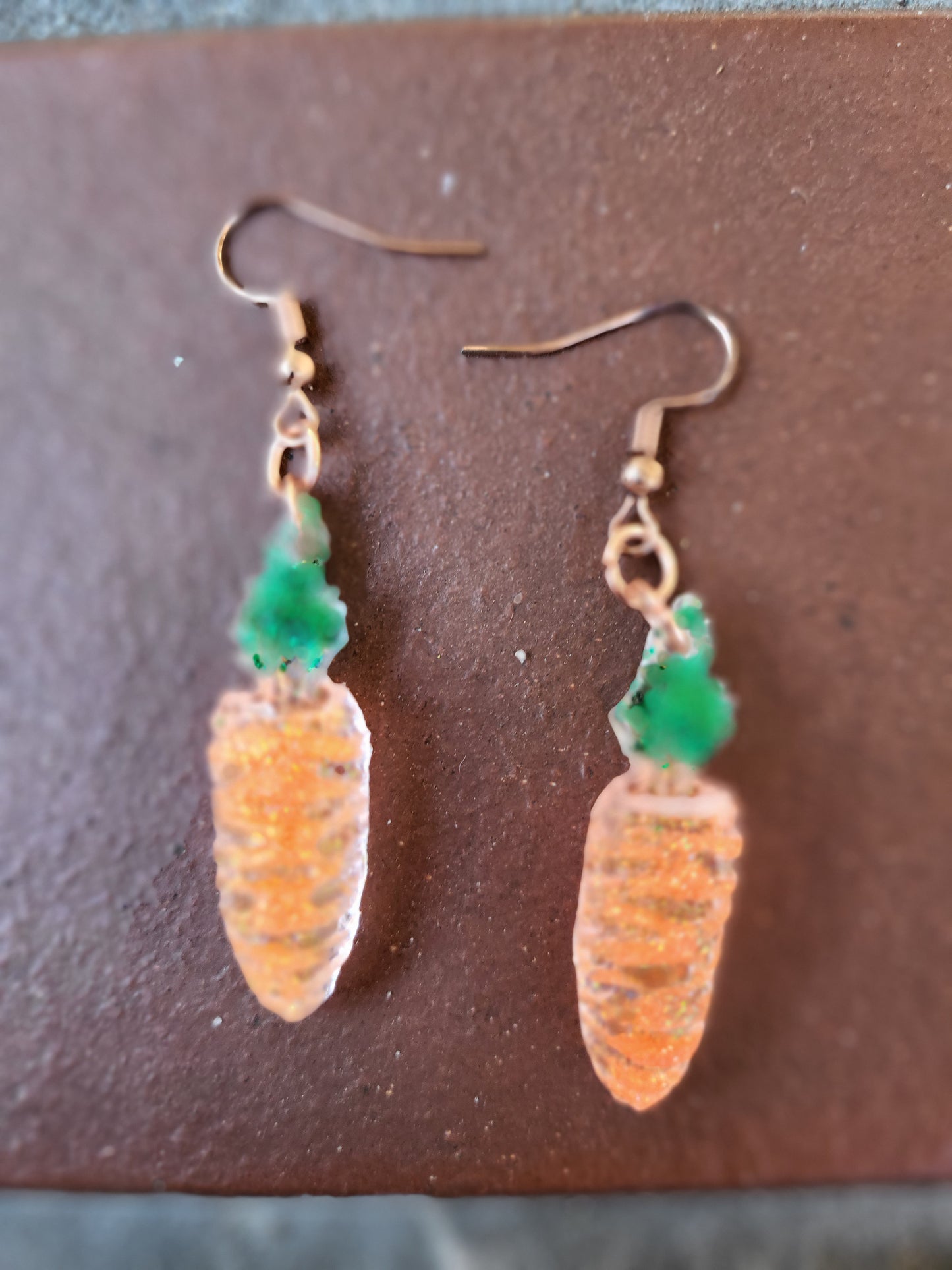 Small Orange Carrot Earrings