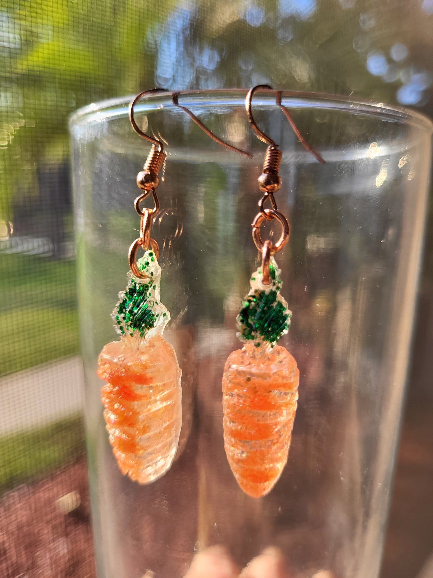 Small Orange Carrot Earrings