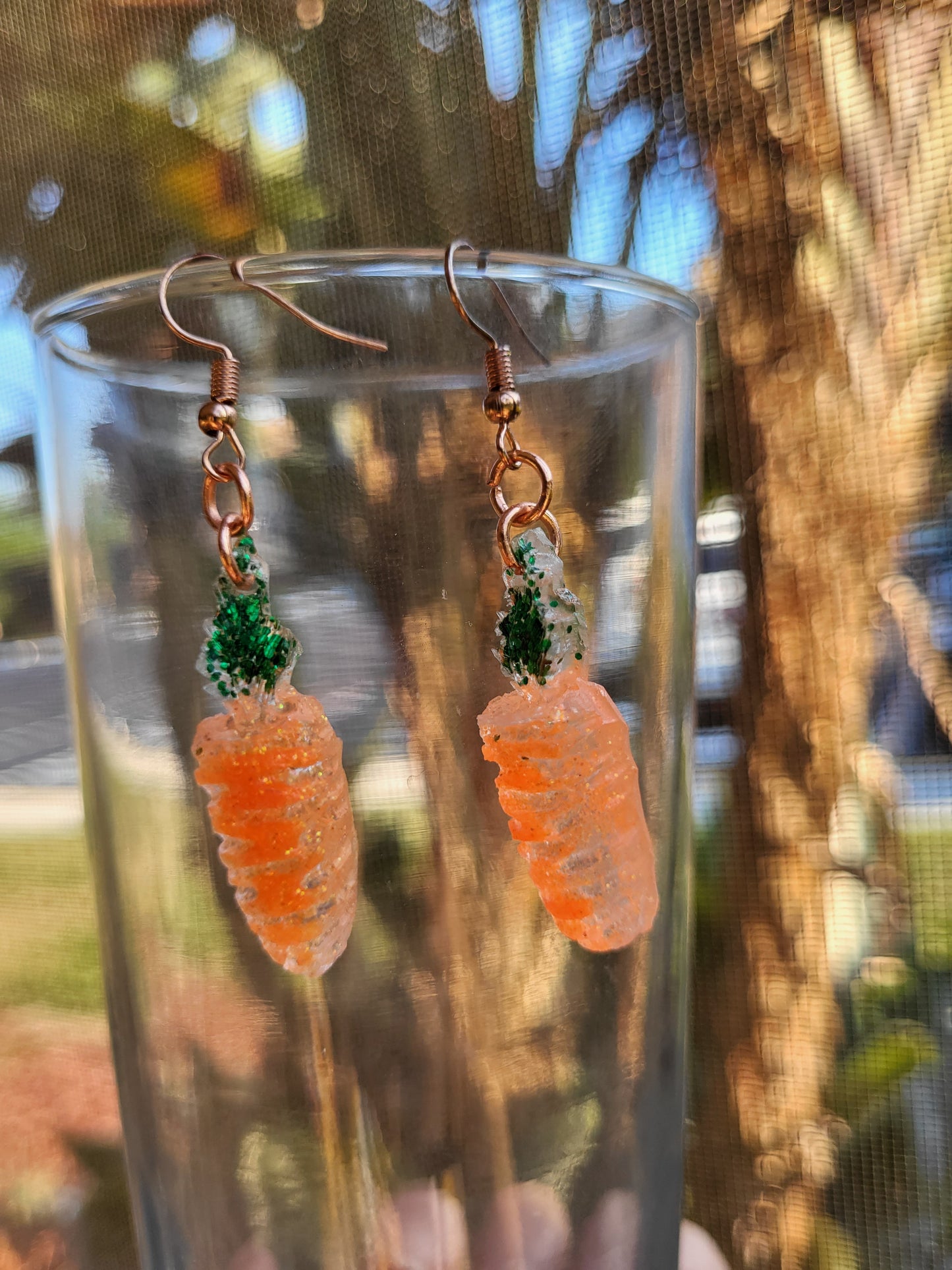 Small Orange Carrot Earrings