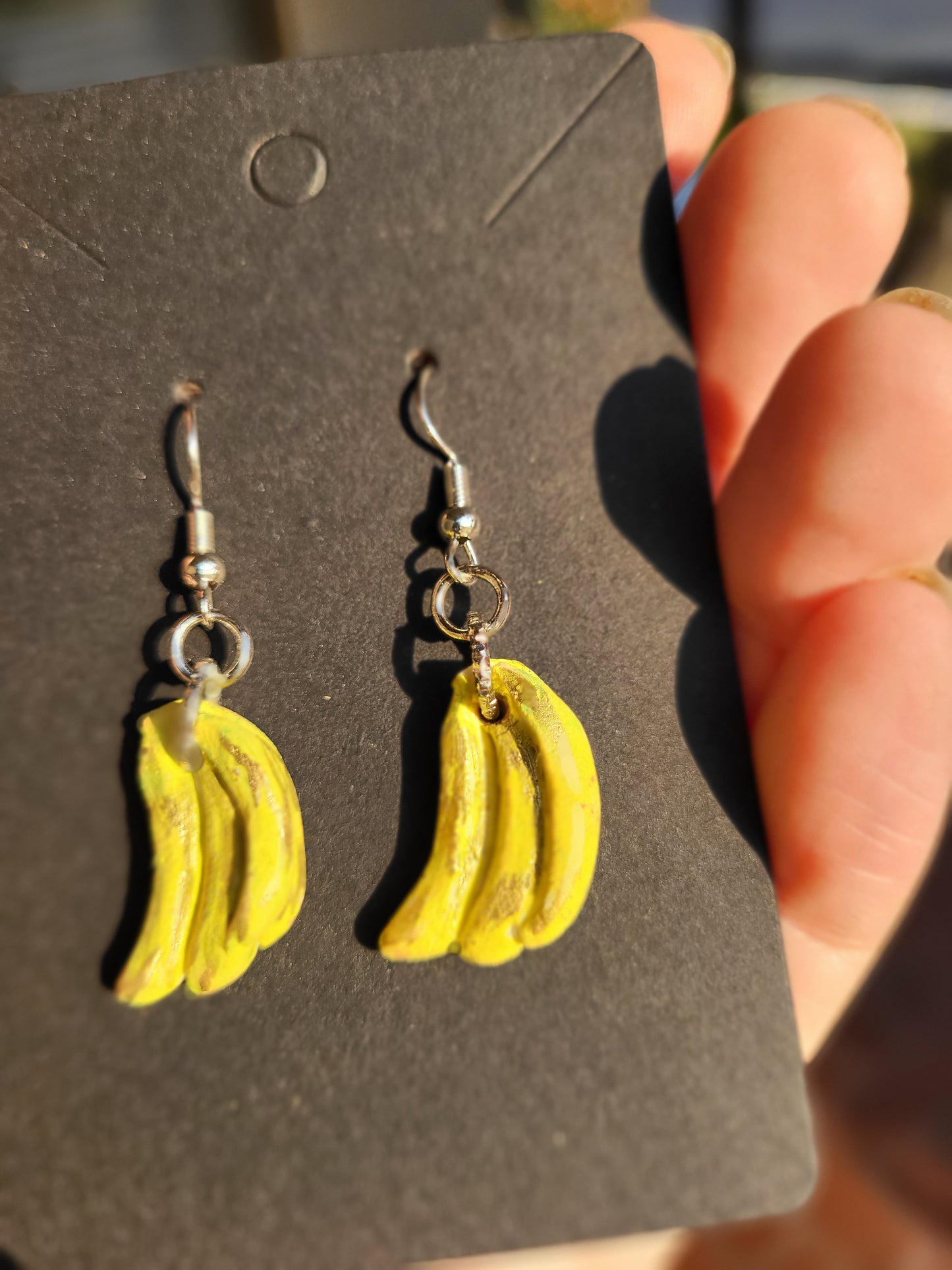 Cute Clay Banana Hook Earrings