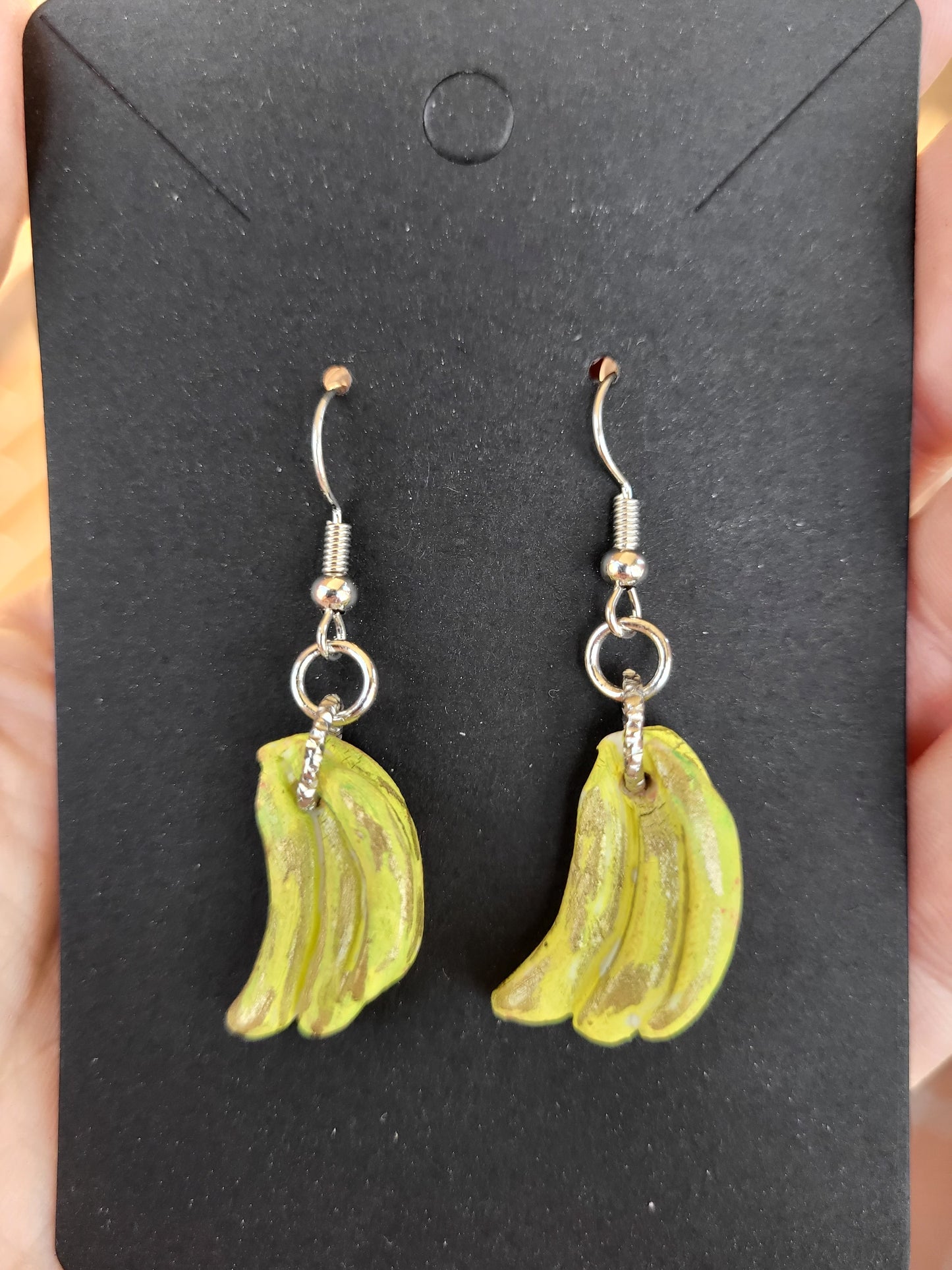 Cute Clay Banana Hook Earrings