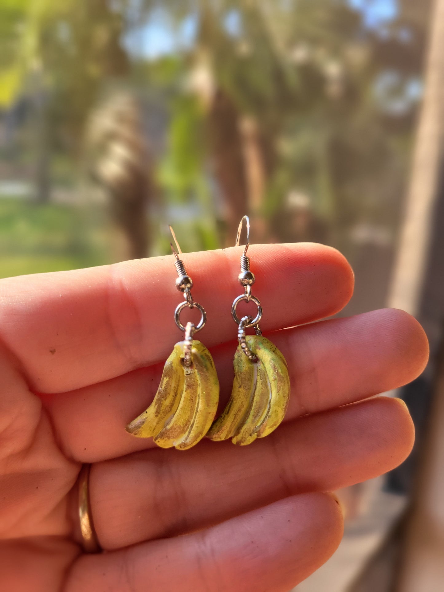 Cute Clay Banana Hook Earrings