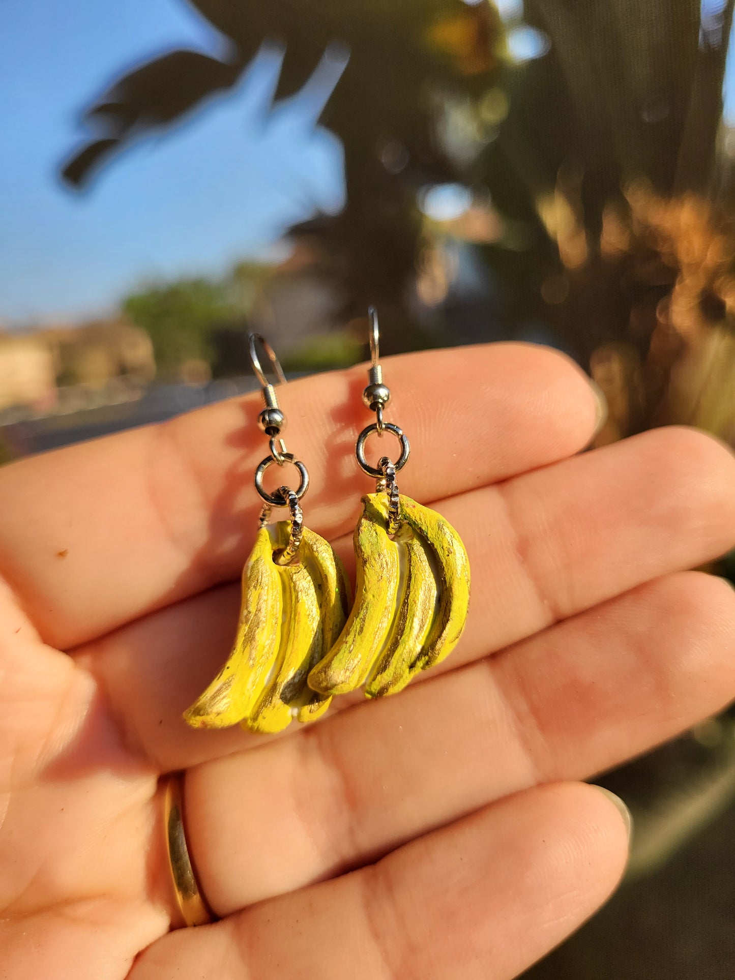 Cute Clay Banana Hook Earrings