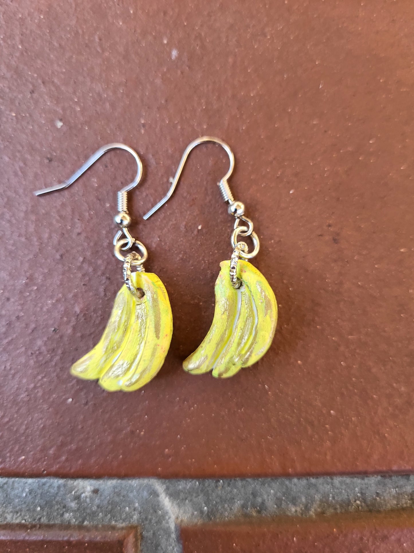 Cute Clay Banana Hook Earrings