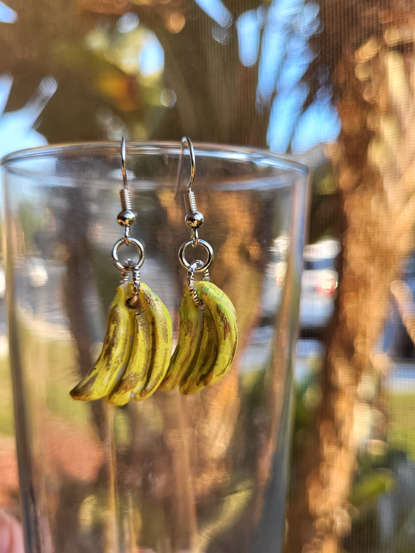 Cute Clay Banana Hook Earrings