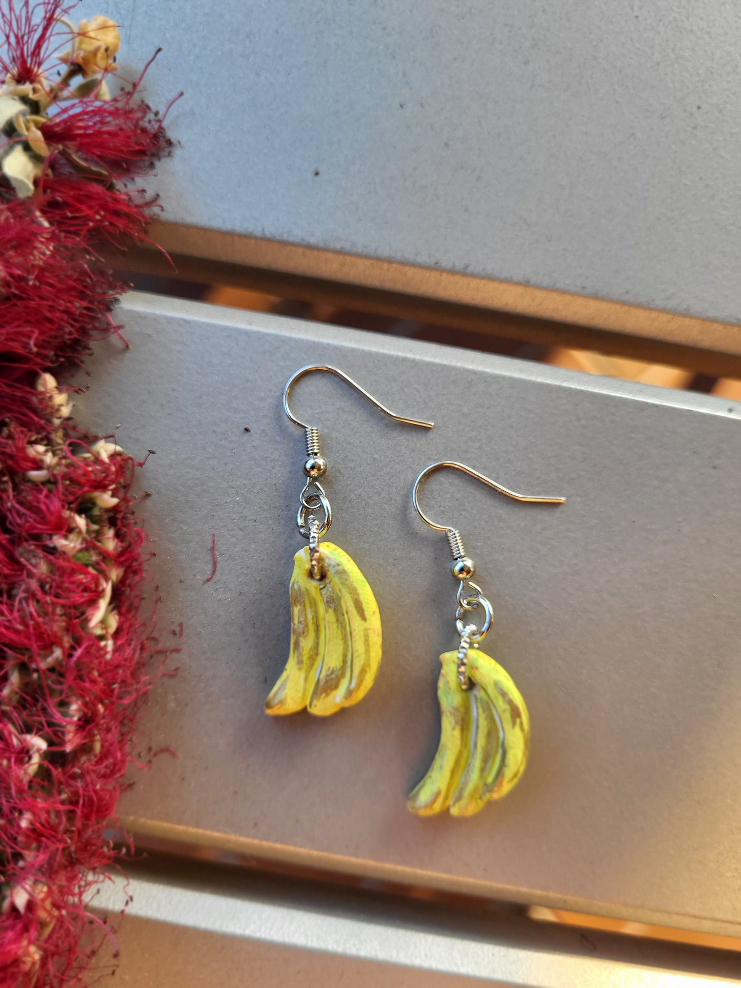 Cute Clay Banana Hook Earrings