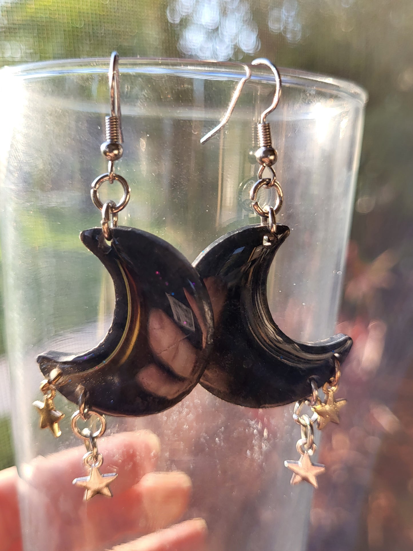 Moon And Stars Hook Earrings