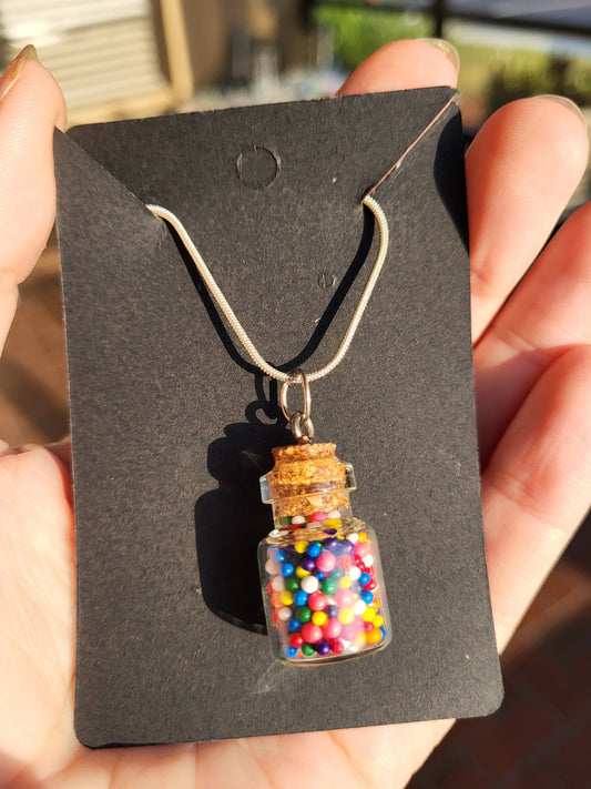 Corked Glass Bottle Pendant