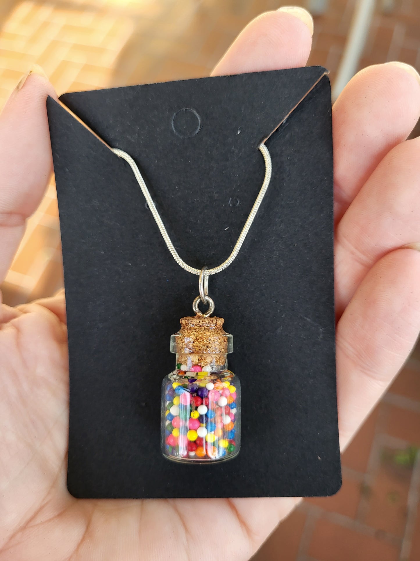 Corked Glass Bottle Pendant