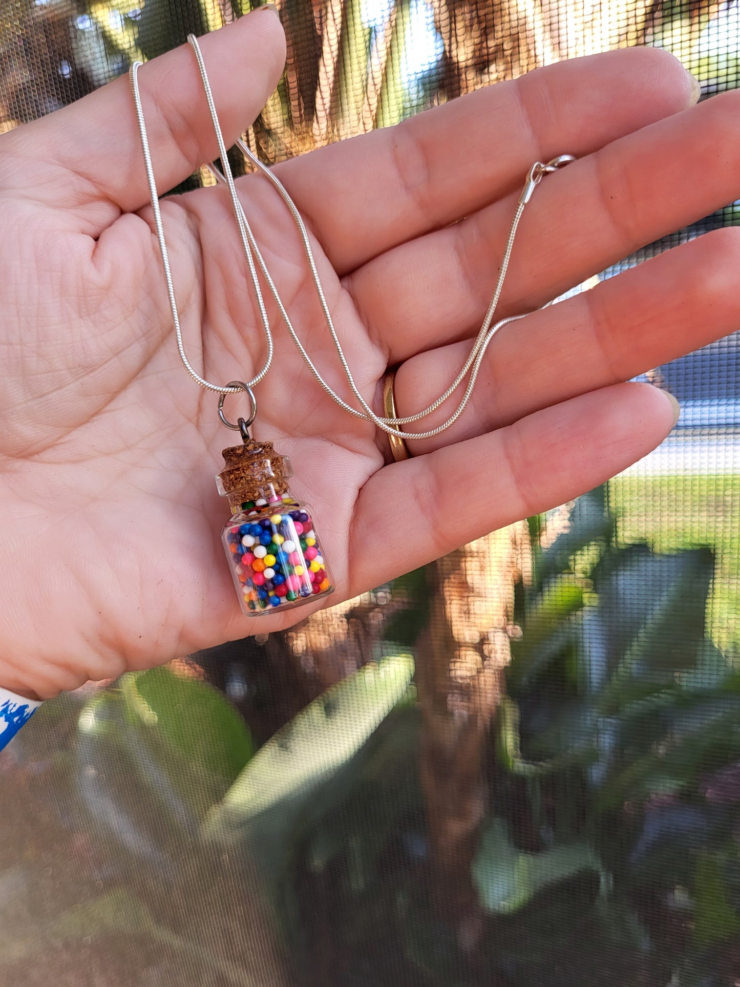 Corked Glass Bottle Pendant