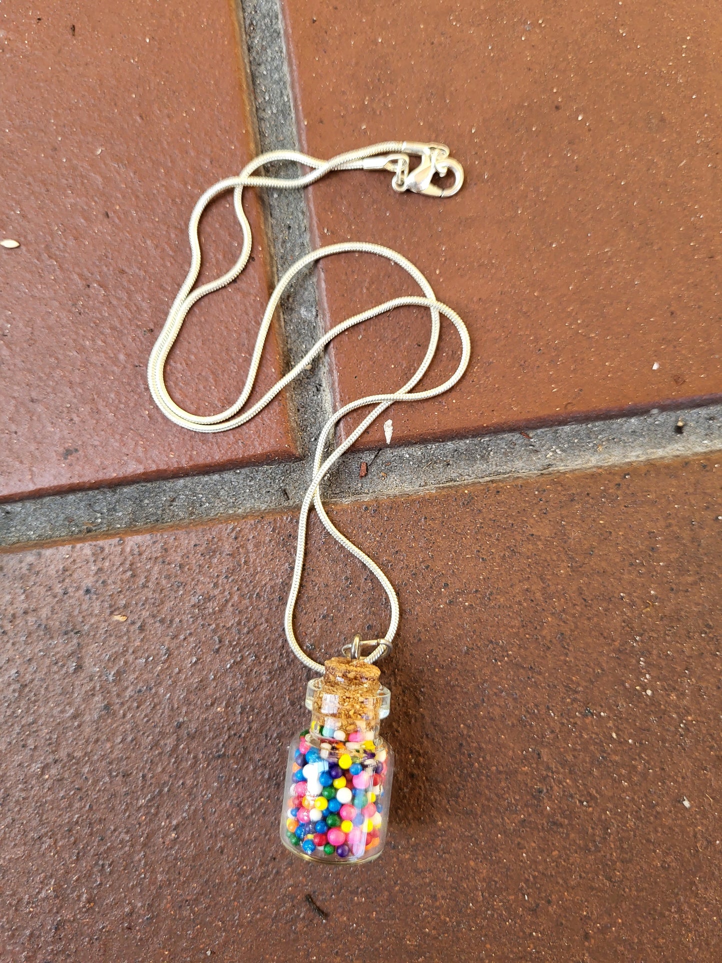 Corked Glass Bottle Pendant