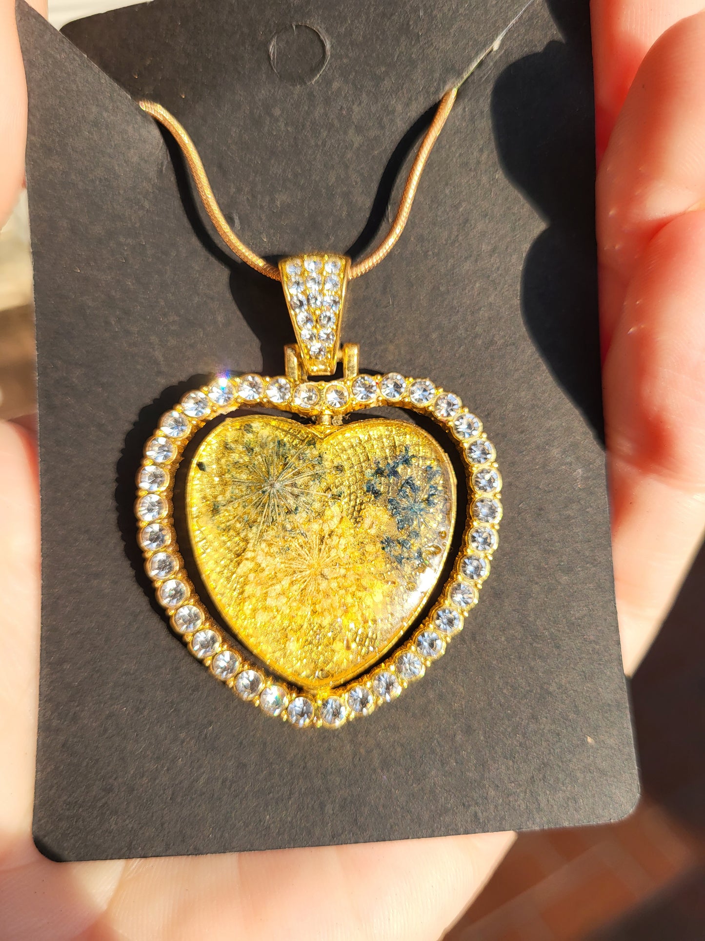 Gold Heart Double Sided Pendant