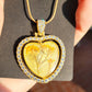 Gold Heart Double Sided Pendant