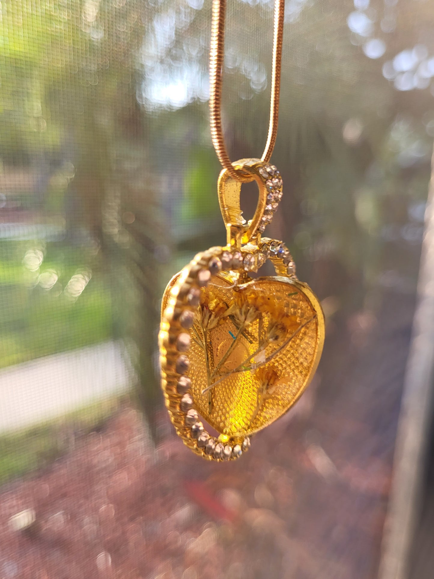 Gold Heart Double Sided Pendant