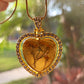 Gold Heart Double Sided Pendant