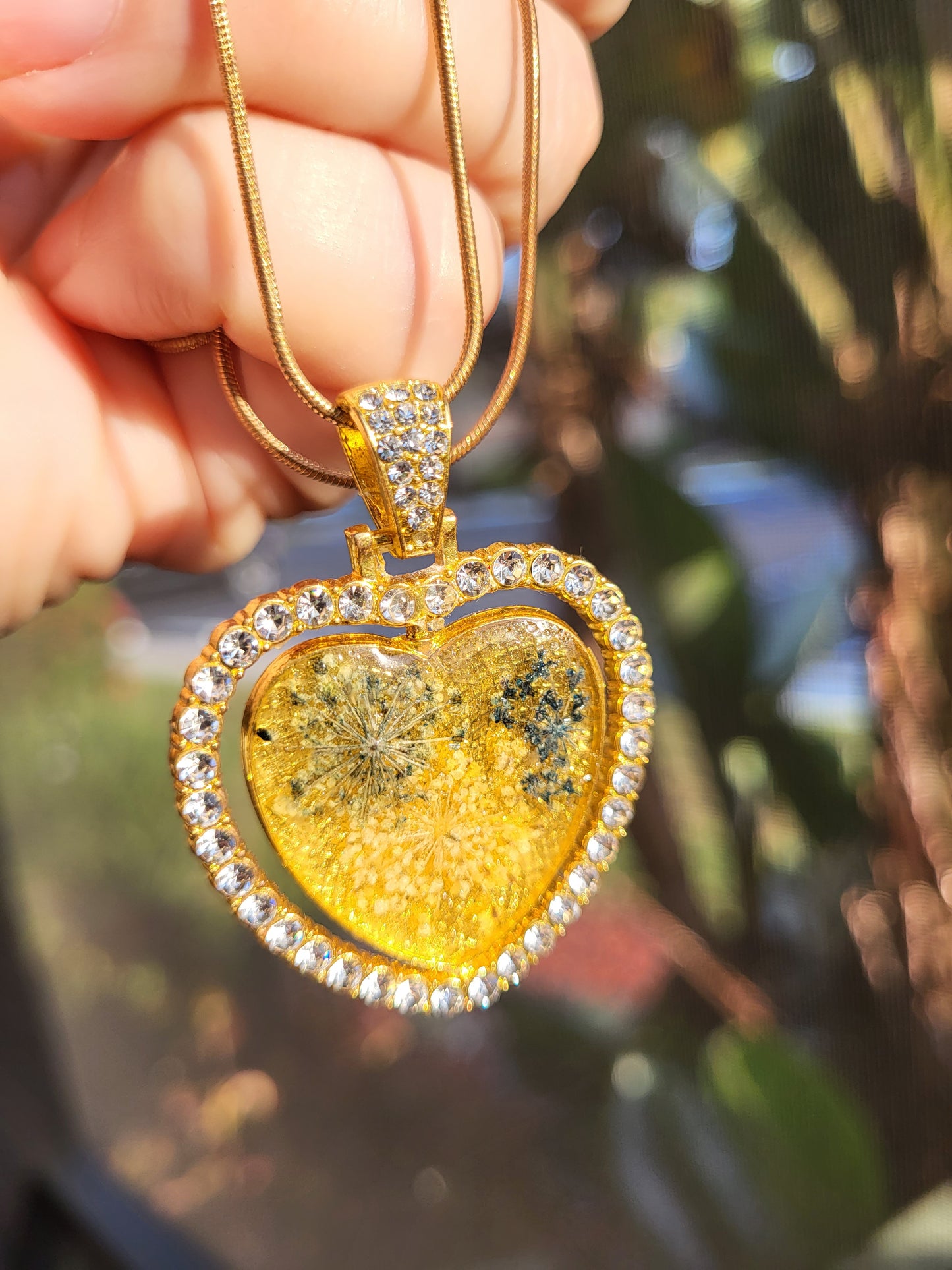 Gold Heart Double Sided Pendant