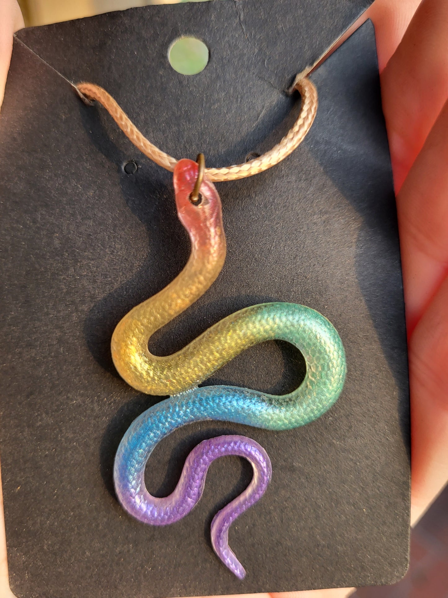 Pastel Rainbow Snake Pendant