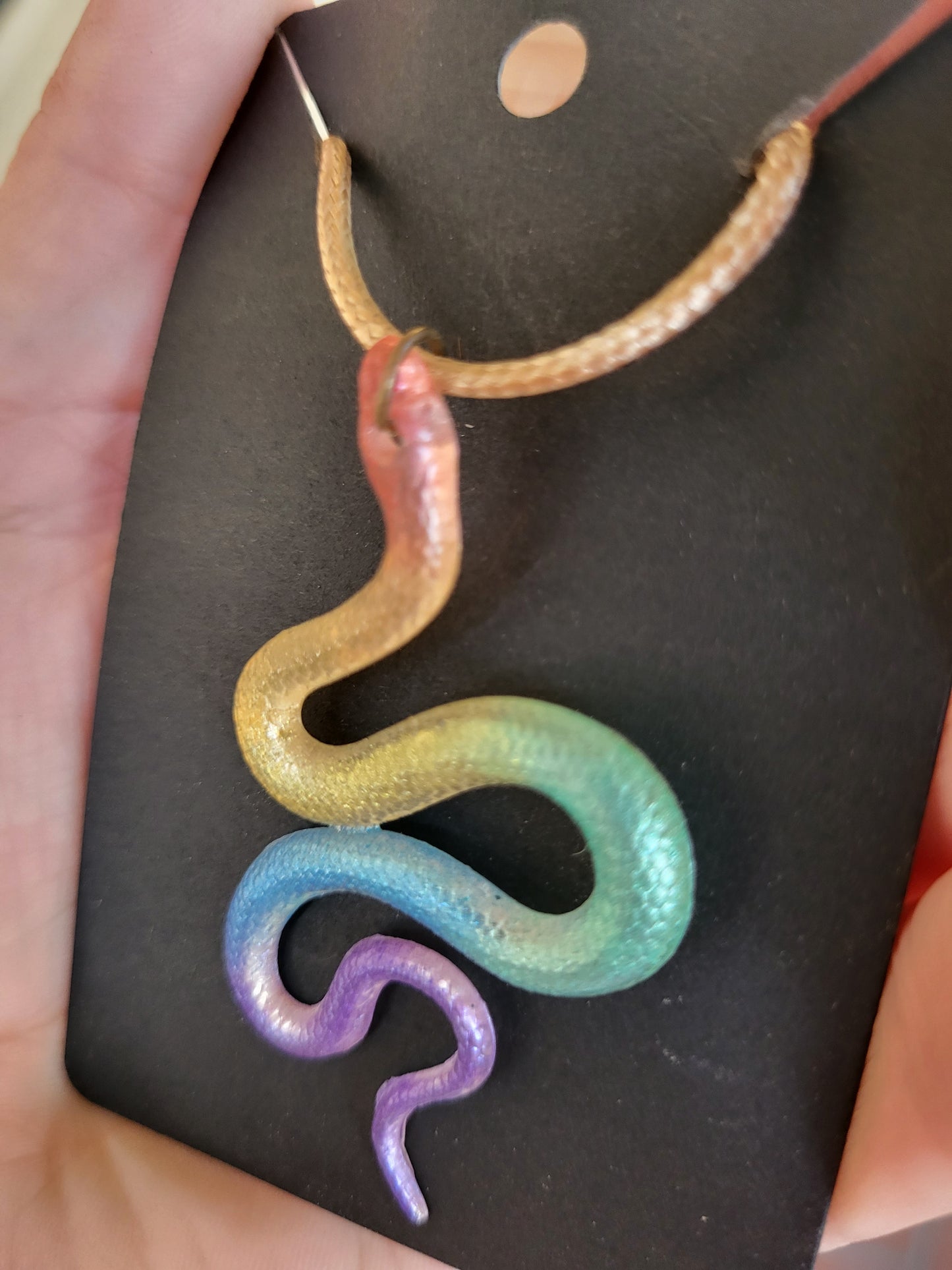 Pastel Rainbow Snake Pendant