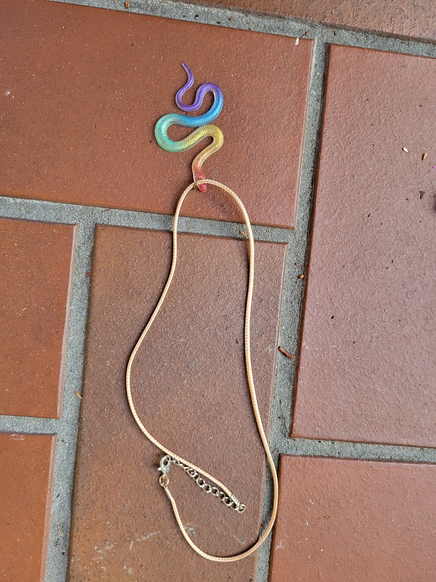 Pastel Rainbow Snake Pendant