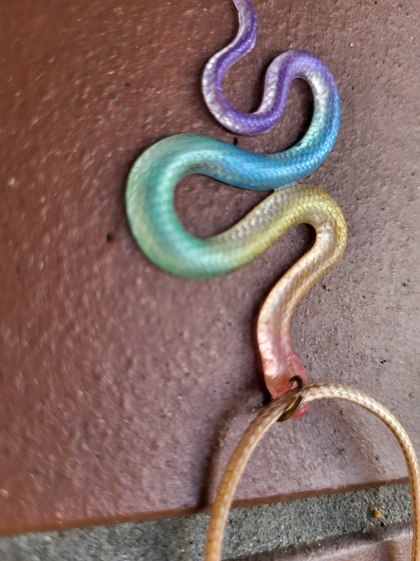 Pastel Rainbow Snake Pendant