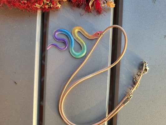 Pastel Rainbow Snake Pendant