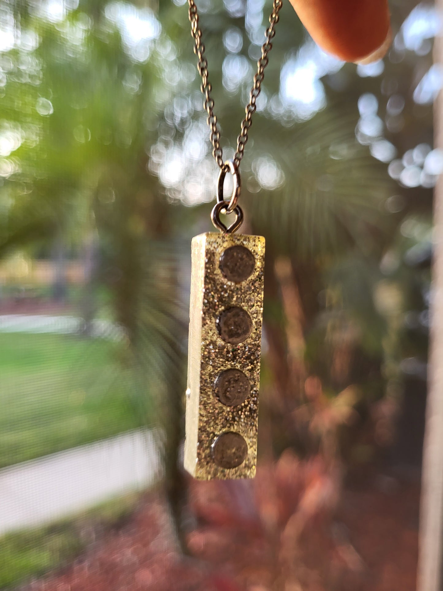 Silver Lego Block Pendant