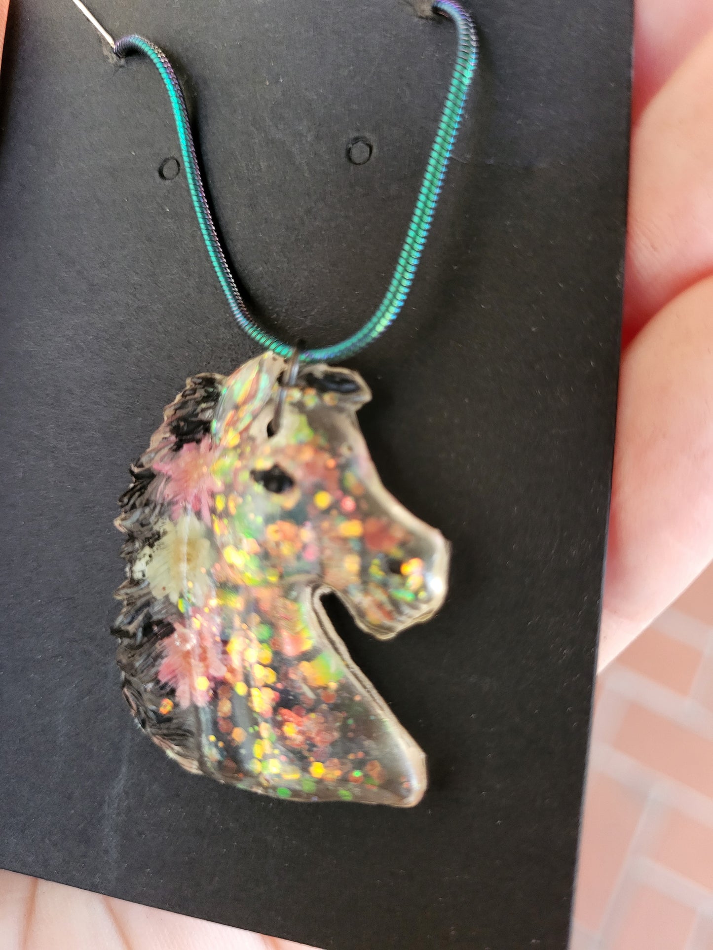 Sparkly Horse Head Necklace